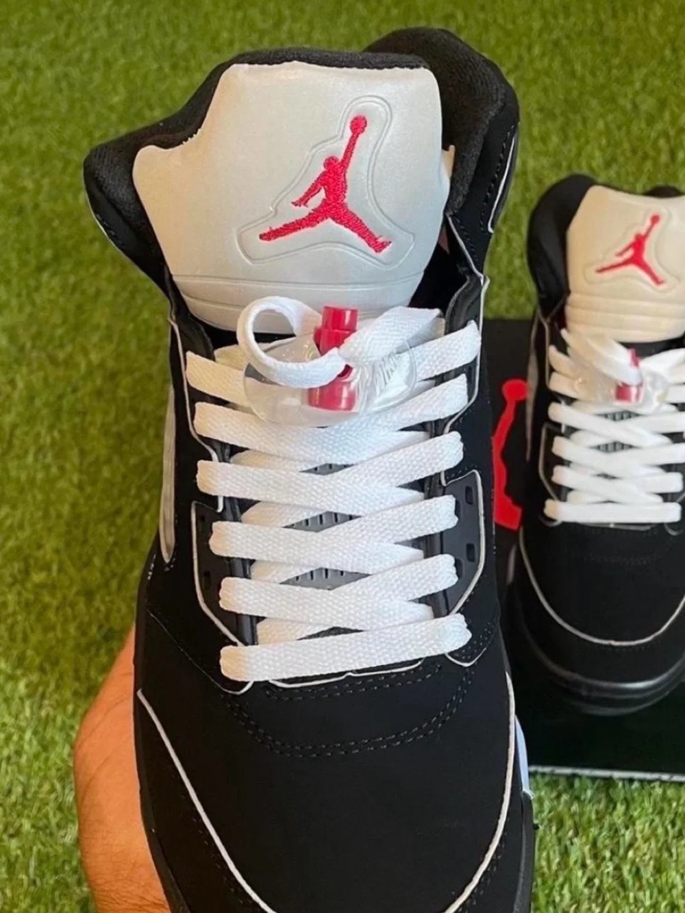 Jordan Men's Black and White High-Top Sneakers